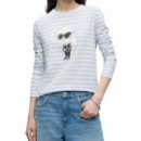 KARL LAGERFELD - Ikon Aquarelle C Lslv Top - B61 - B3W17043/B61