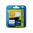 PHILIPS QP220/55 Pack 2X Cuchillas de Recambio para Oneblade Original