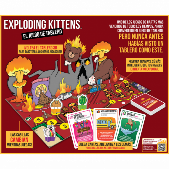 Exploding Kittens: el Juego de Tablero  ASMODEE - Guanxe Atlantic Marketplace