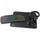 Krom Kenta Pack Gaming Teclado Rgb + Raton + Alfombrilla + Auriculares Negro  KROM GAMING