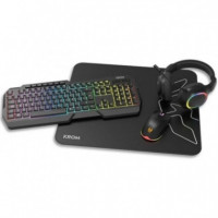 Krom Kenta Pack Gaming Teclado Rgb + Raton + Alfombrilla + Auriculares Negro  KROM GAMING