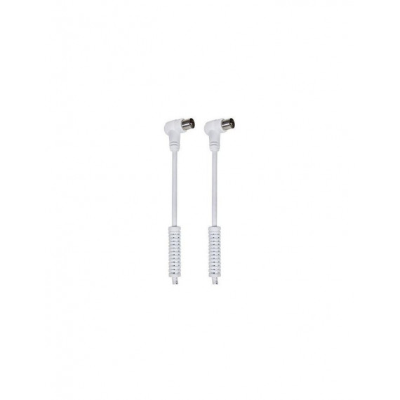 Cable Antena TV DCU 90 Grados Macho/Hembra con Filtros, 3 Metros, Blanco