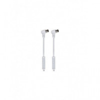 Cable Antena TV DCU 90 Grados Macho/Hembra con Filtros, 3 Metros, Blanco