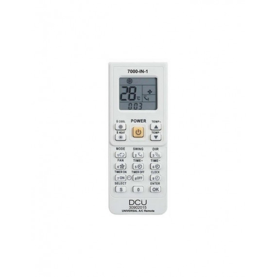 Mando a Distancia Universal DCU 30902015 para Aire Acondicionado 7000 en 1, Color Blanco