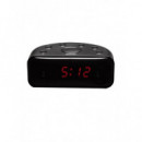 Radio Reloj Digital Denver CR-430 con Pantalla LED Roja y Alarma Negro