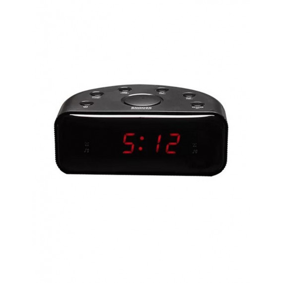 Radio Reloj Digital Denver CR-430 con Pantalla LED Roja y Alarma Negro