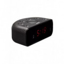 Radio Reloj Digital Denver CR-430 con Pantalla LED Roja y Alarma Negro