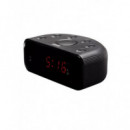 Radio Reloj Digital Denver CR-430 con Pantalla LED Roja y Alarma Negro