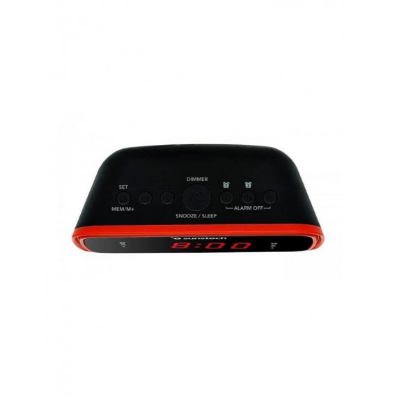 Radio Despertador Sunstech FRD60, Color Rojo