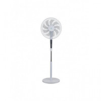 Ventilador de Pie Artico SYVLP41RM 16", 60W, 9 Aspas, Bluetooth, Digital, Blanco