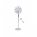 Ventilador de Pie Artico SYVLP41RM 16", 60W, 9 Aspas, Bluetooth, Digital, Blanco