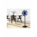 Ventilador de Pie Taurus Boreal 16C Elegance, 3 Velocidades, 60W, 40cm Negro/Azul