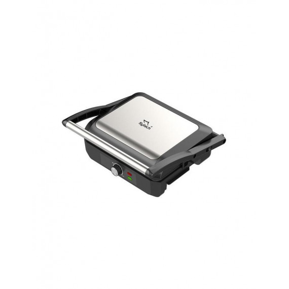 Plancha Grill Sytech PN12 Panini, Acero Inoxidable, Placas Onduladas, Apertura 180º, 2200W