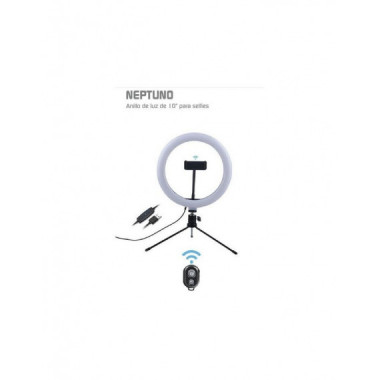 Anillo de Luz LED Fluxs Neptuno 10 Pulgadas con Tr&iacute;pode y Mando Bluetooth