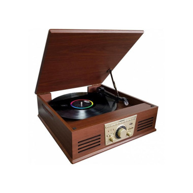 Tocadiscos Sunstech PXR32 Bluetooth con Grabaci&oacute;n MP3 Madera