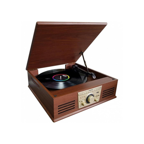 Tocadiscos Sunstech PXR32 Bluetooth con Grabación MP3 Madera