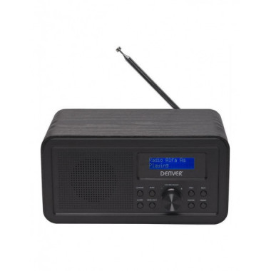 Radio DAB+ Denver DAB-30B Black, FM, con Pantalla LCD y Antena Telesc&oacute;pica, Color Negro