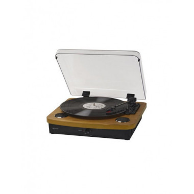 Tocadiscos Port&aacute;til Grabador Denver VPL-230, Color Madera