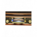 Tocadiscos Denver MCR-50MK3 con Radio AM/FM, Casete y USB de Madera