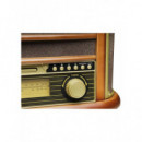 Tocadiscos Denver MCR-50MK3 con Radio AM/FM, Casete y USB de Madera