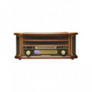 Tocadiscos Denver MCR-50MK3 con Radio AM/FM, Casete y USB de Madera