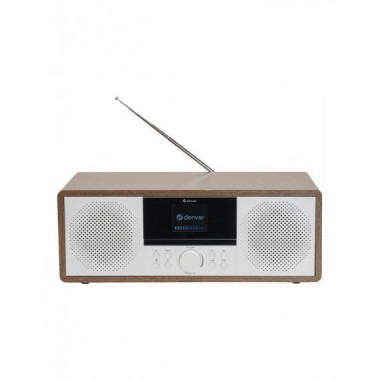 Denver MIR-270DW, Altavoz con DAB+, WiFi, Bluetooth, USB, Madera Oscura