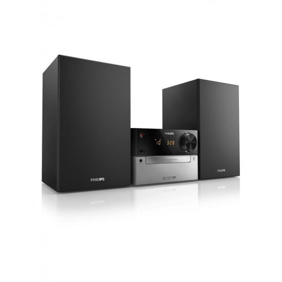 Microcadena Philips MCM2300/12 con USB, Radio FM y Reproductor CD, Negra