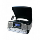 Tocadiscos de Tracción por Correa Nevir NVR-812 CD/SD/FM/REC/USB Negro