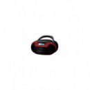 Radio Cassette Sunstech CXUM54BT con CD, Bluetooth y USB, Color Rojo