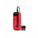 Radio Portátil Analógica Aiwa R-22 con Auriculares, Rojo