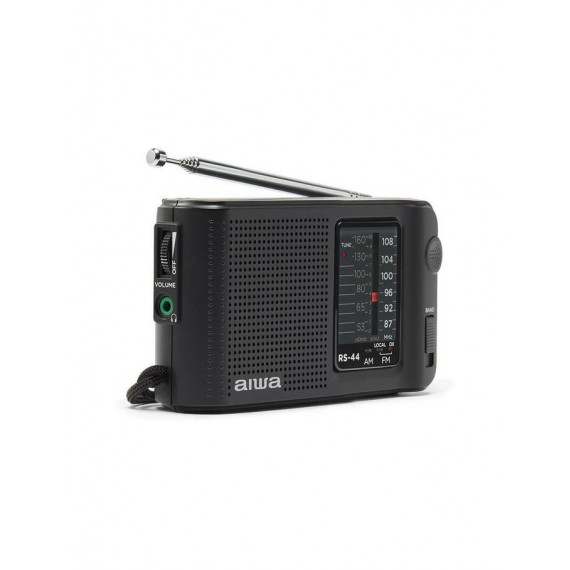 Radio Portátil Aiwa RS-44 Analógica AM/FM con Auriculares Negros