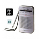 Radio de Bolsillo Panasonic RF-P50D, Analógica AM/FM, Pilas, Color Plata