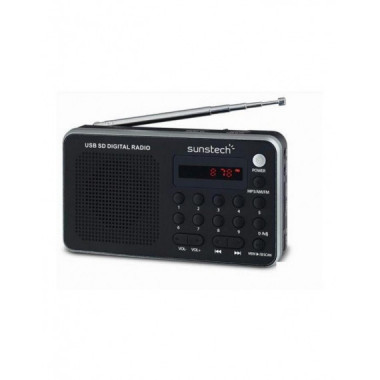 Radio Digital Sunstech RPDS32SL AM/FM Port&aacute;til Negro/Plata