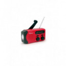 Radio Solar de Emergencia Denver SCR-2010 AM/FM con Dinamo, Roja