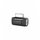Radio Portátil Sunstech RPE25 AM/FM, Linterna Solar y Dinamo, Negro