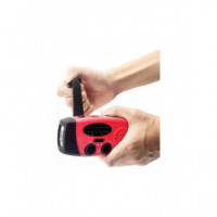 Radio Linterna DENVER SCR-2005 de Emergencia Am/fm con Usb, Batería Solar y Dinamo Roja