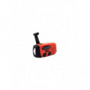 Radio Linterna Denver SCR-2005 de Emergencia AM/FM con USB, Batería Solar y Dinamo Roja