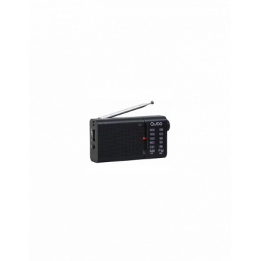 Radio Port&aacute;til Qubo RS-2, AM/FM, Auricular Incluido, Negro
