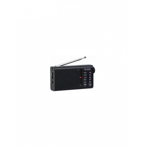 Radio Portátil Qubo RS-2, AM/FM, Auricular Incluido, Negro