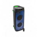 Altavoz Ibiza Phantom, Bafle 2x 6.5"/16cm 300W con Doble Efecto LED, Bluetooth, USB y MicroSD, Negro