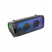 Altavoz Ibiza Phantom, Bafle 2x 6.5"/16cm 300W con Doble Efecto LED, Bluetooth, USB y MicroSD, Negro