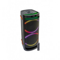 Altavoz Luminoso Portátil Ibiza LOUNGE28, 2x8"/20cm 600W, Bluetooth, Negro