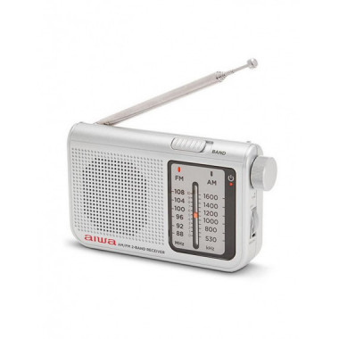 Radio de Bolsillo Aiwa RS-55 AM/FM, Color Plata