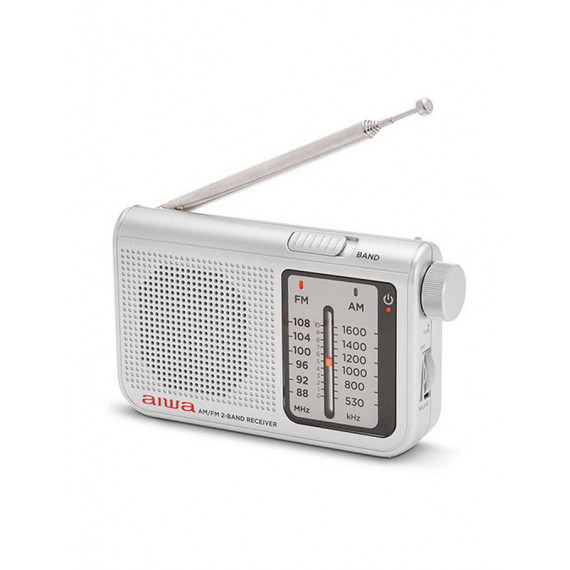 Radio de Bolsillo Aiwa RS-55 AM/FM, Color Plata