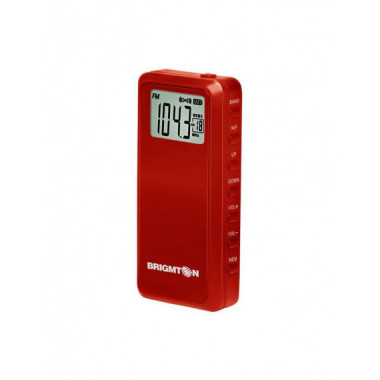 Radio Port&aacute;til Brigmton BT-123-R Roja AM/FM con Sintonizador Digital