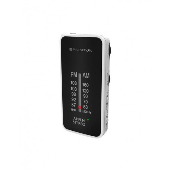 Radio Portátil Brigmton BT-224 Analógica AM/FM Negro y Blanco