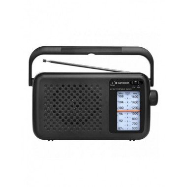 Radio Port&aacute;til Anal&oacute;gica Sunstech RP5760BK AM/FM Negro