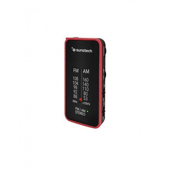 Radio de Bolsillo Sunstech RPC6, AM+FM, Color Rojo