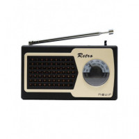 Radio Analógica Retro NEVIR NVR-200 Am/fm Negro/beige