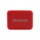 Altavoz Portátil AIWA BS-200 TWS, 6W, USB, Radio FM, Bluetooth, Rojo